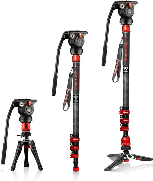 IFOOTAGE Monopod Cobra 3 C180F-P+K5S, 1/4'' & 3/8'' Quick Release Compatible by IFOOTAGE