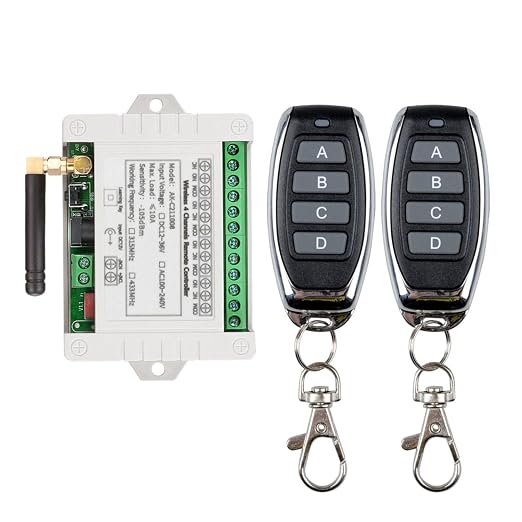 DC 12V 24V 36V 4CH Remote Control Switch 433Mhz 10A Wireless Remote Control by fushionsea