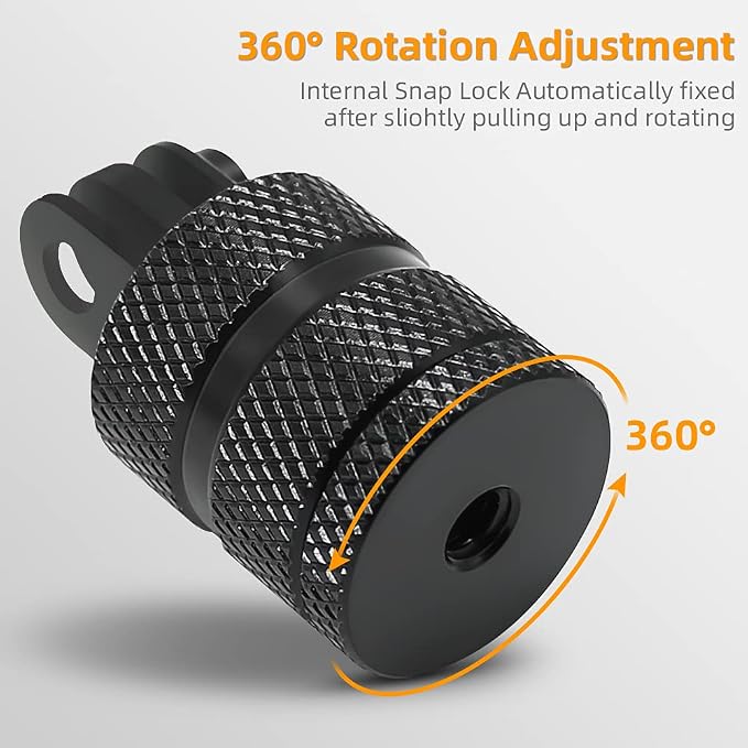 Aluminum 1/4 inch 20 Camera Tripod Adapter Mount, 360° Rotation 1/4"-20 - Image 3