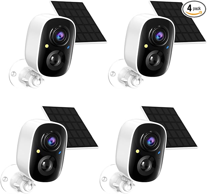 2K FHD Solar Powered Security Cameras Wireless Outdoor, WiFi Wireless Cameras by Tziarp