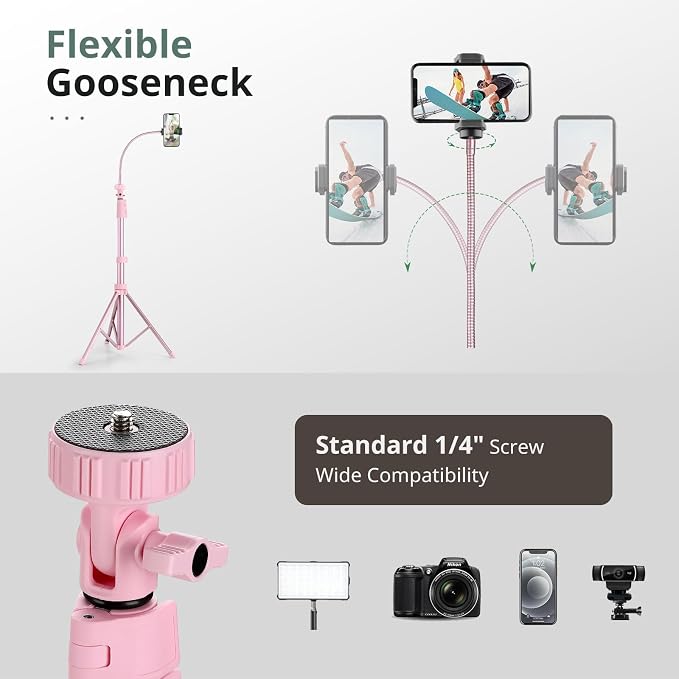 SENSYNE 88" Phone Tripod & Selfie Stick, Extendable Cell Phone Tripod Stand - Image 7