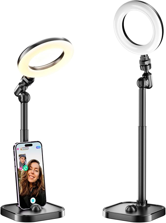 Ring Light for Desk, Portable Streaming Lights for Video Recording, 5’’ Halo by Mionondi