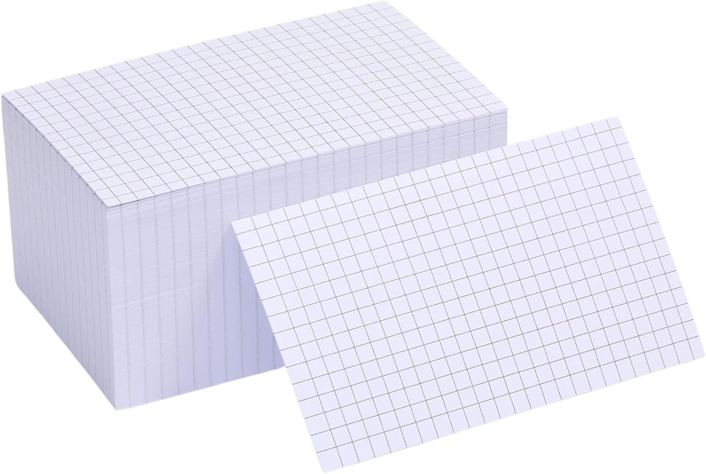 Extra Heavyweight Grid Index Cards 3x5 Inch 92lb Weight Double Sided Graph Ruled Notecards Thick Flash Cards for Note-Taking, Studying, and Organization, Ideal for School, Home and Office - 100 Count