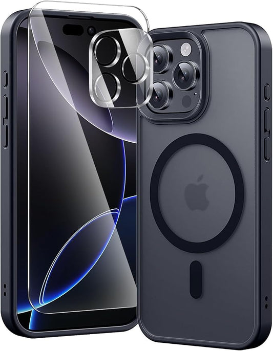 toushion Phone Case for iPhone 16 pro max Matte Black | 3 in 1, by Unknown