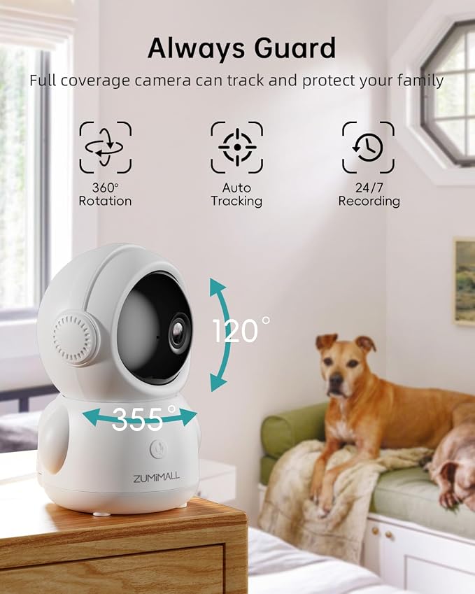 ZUMIMALL Security Camera Indoor, 5G/2.4G WiFi Baby Monitor - Image 2