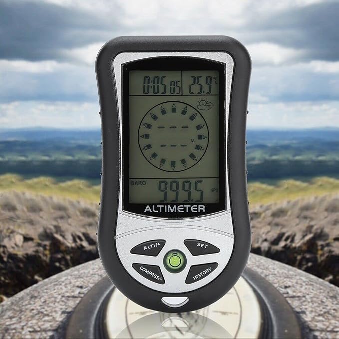 Multi Function Altimeter, 8 in 1 Digital Compass, Thermometer, Hiking Safety - Image 4