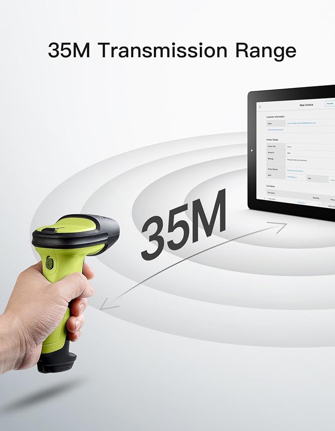 Inateck 2D Barcode Scanner, Wireless Bluetooth QR Code Scanner - Image 9