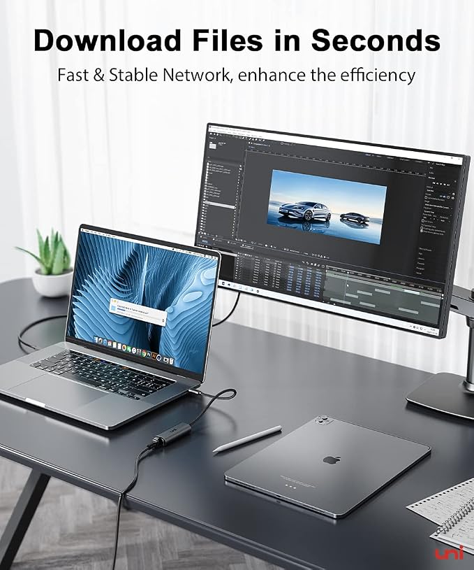 uni USB-C to Ethernet Adapter 2.5 Gbps, Blazing Fast Type-C to RJ45 Adapter - Image 5