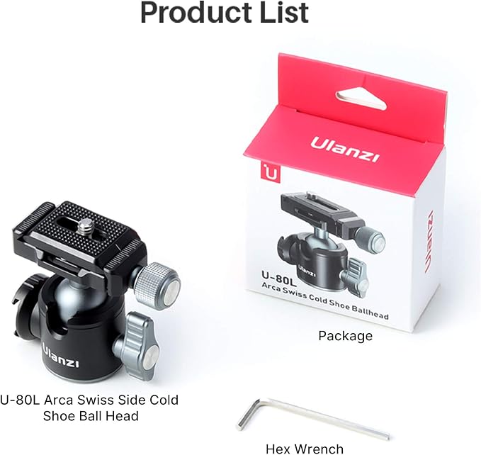 ULANZI U-80L Metal Ball Head Camera Mount Arca Swiss 360 Rotating - Image 7
