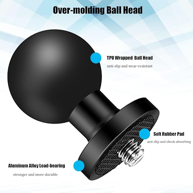 2PC Aluminum Alloy 1" Ball Mount Adapter - Image 3