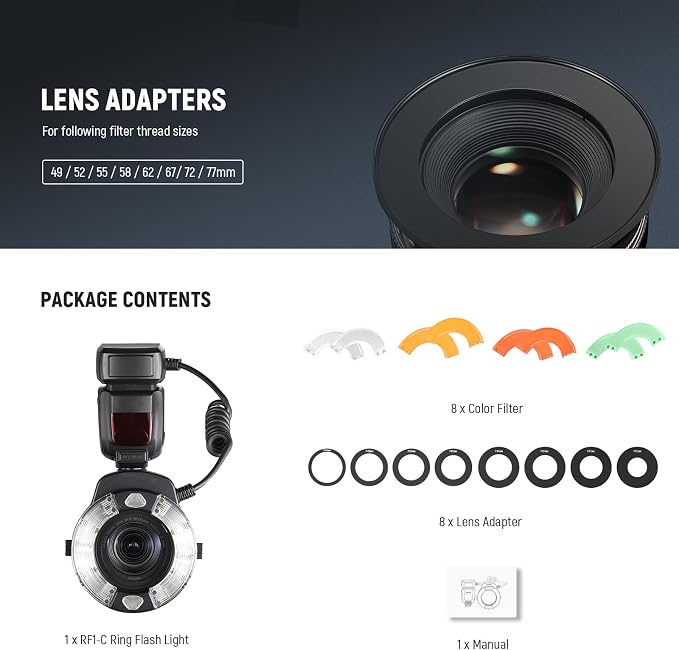 NEEWER RF1-C Marco Ring Flash Compatible - Image 9