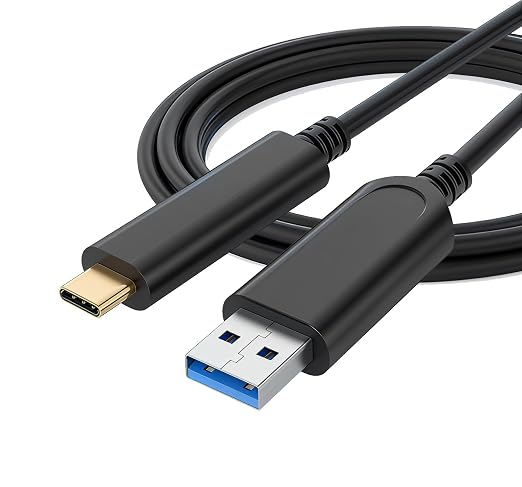 Fiber Optic USB A to USB C Cable 50ft, 10Gbps Active Optical Long-Distance by FiberOpticUSBCExperts
