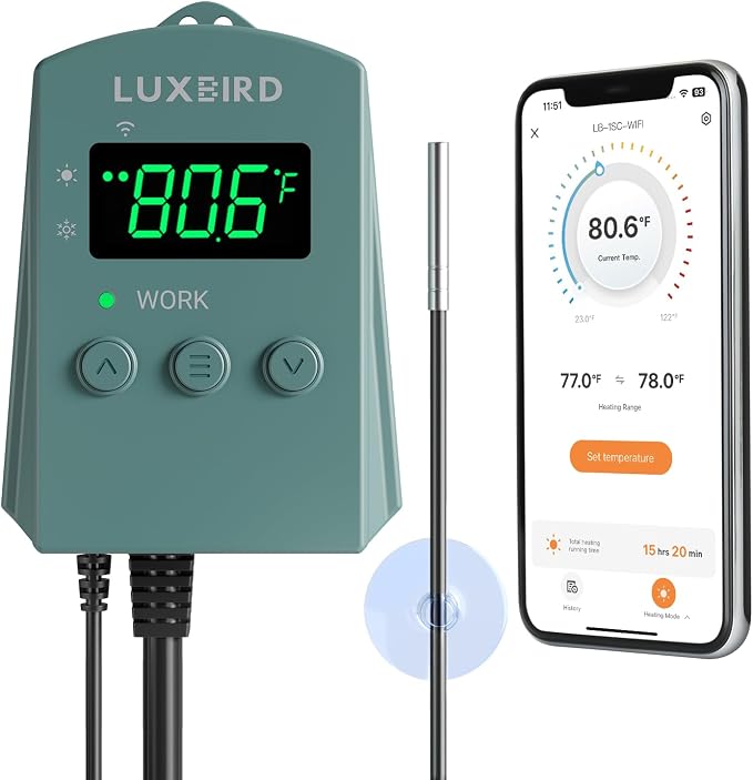 WiFi Digital Heat Mat Thermostat Controller, 32-113°F by Luxbird