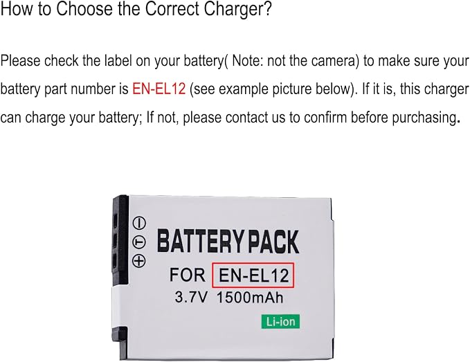 EN-EL12 Battery Charger for Nikon A900, S9900 and More - Image 2