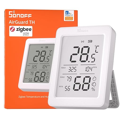 SONOFF AirGuard TH, SNZB-02DR2 Indoor Zigbee Temperature and Humidity Sensor by SONOFF