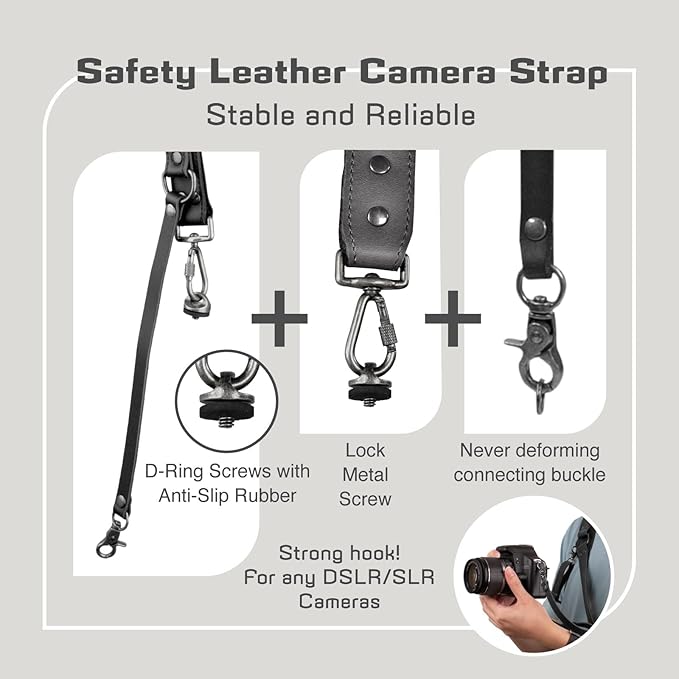 Leather Camera Harness for 1 Camera, Single Camera Strap for Photographers - Image 4