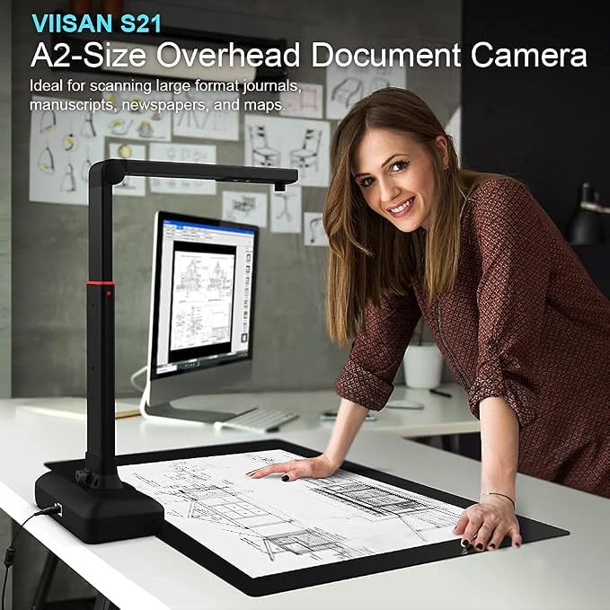 VIISAN Large Format Book & Document Scanner, Capture Size A2/A3, 26MP USB - Image 8