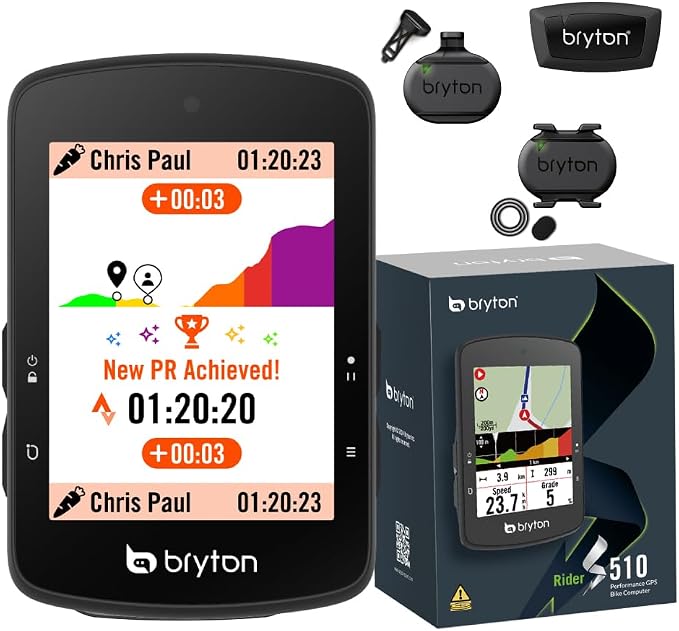 Bryton Rider S510 Sensor Bundle 2.8 Inch Color LCD Touchscreen GPS Bike/Cycling by Bryton