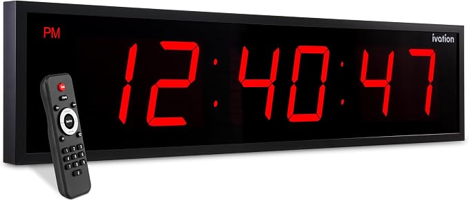 Ivation Huge Oversized 60" Large Digital LED Clock | Big Digital Clock by Ivation