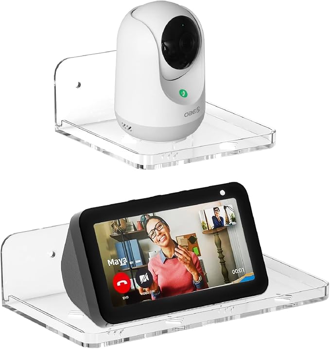 Wall Mount Floating Shelves for 2 Pcs Security Baby Camera Shelf Mini Speaker by Liboer