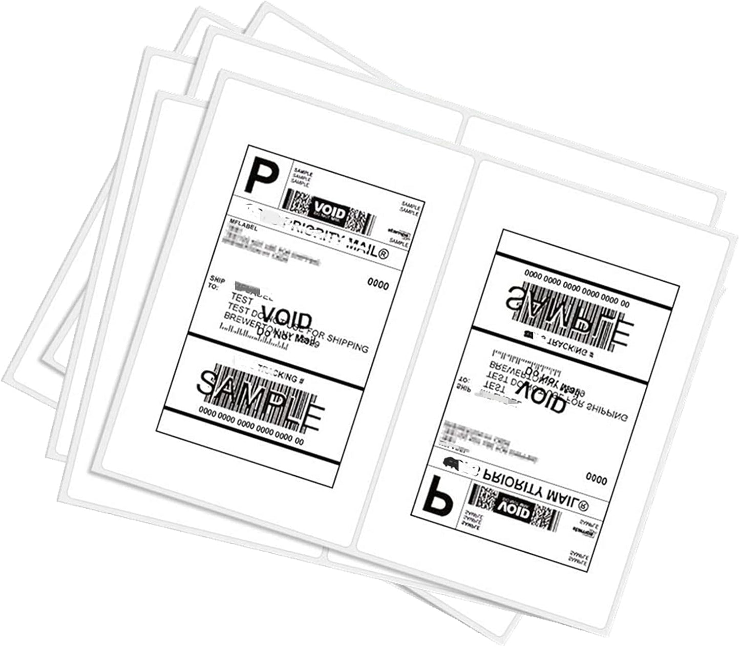BESTEASY 16000 Round Corner Half Sheet Self Adhesive Shipping Labels for Laser and Ink Jet Printers, White Blank (8000 Sheets, 16000 Labels)