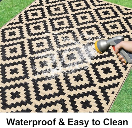 Smiry Outdoor Rug 5x8 ft Waterproof Reversible Boho Mat - Image 2
