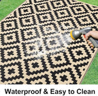 Smiry Outdoor Rug 5x8 ft Waterproof Reversible Boho Mat - Image 2