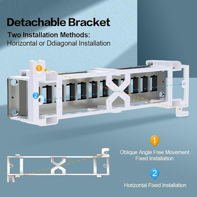 12 Port Blank Keystone Patch Panel Wall Mount 10inch - Image 6
