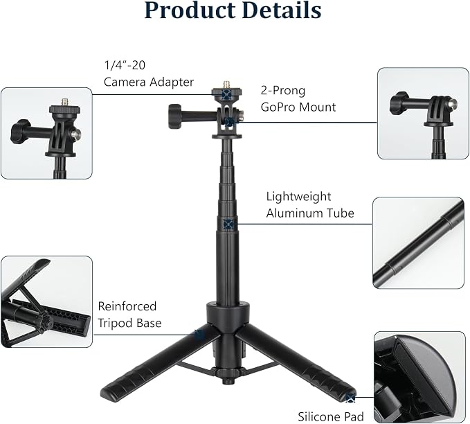 HSU Tripod Stand + Selfie Stick Pole - Image 6