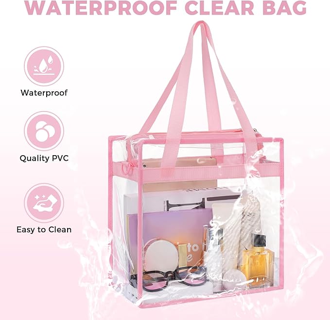 BAGAIL Clear Bags 12x6x12 Stadium Approved Clear Tote Bag - Image 6