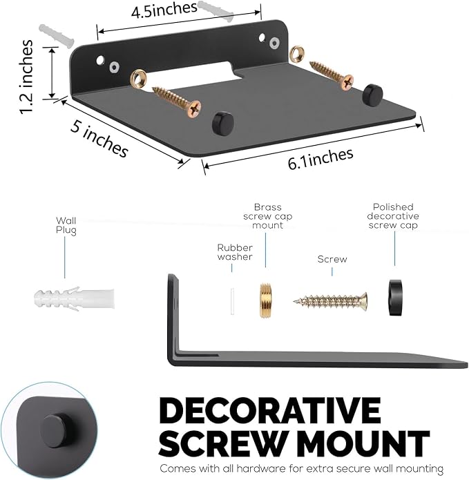 WISDING Small Floating Shelves, Cell Phones, Mesh Router, Toy Display Shelf - Image 3