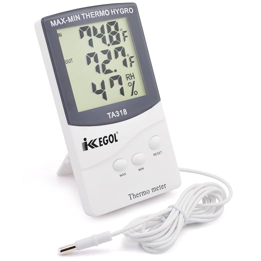 iKKEGOL Dual Sensor LCD Display Indoor Outdoor Digital Thermometer Hygrometer by iKKEGOL