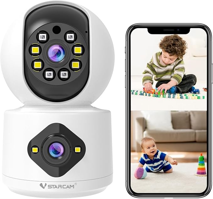VSTARCAM Indoor Security Camera, 2K Dual Lens WiFi Camera by VSTARCAM