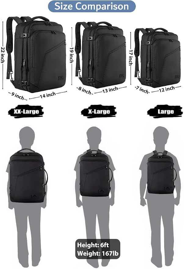 MATEIN Carry on Backpack, Extra Large Travel Backpack Expandable Airplane - Image 9
