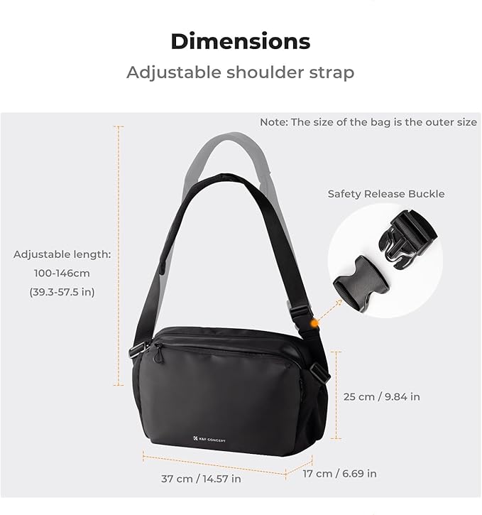 K&F CONCEPT Camera Sling Bag Crossbody Bag Waterproof Camera Shoulder Backpack - Image 6