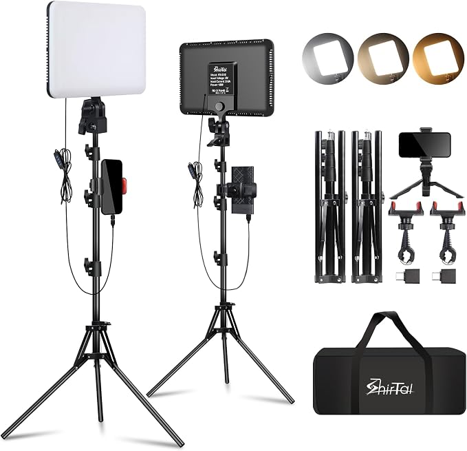 12" LED Video Light Kit, Streaming Lighting by Unknown