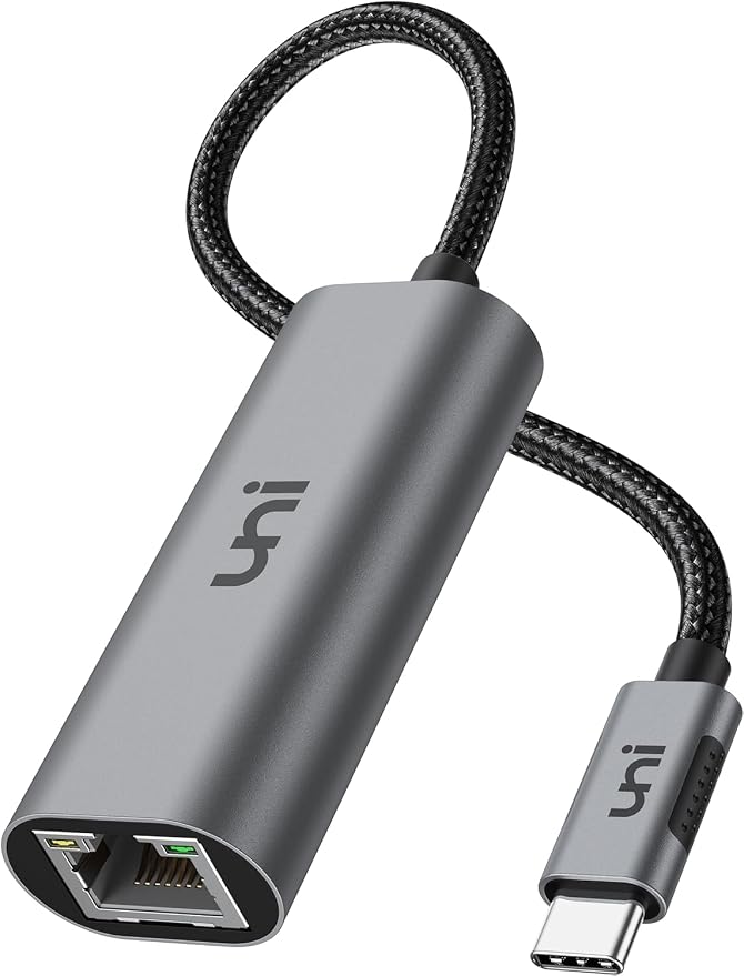 uni USB-C to Ethernet Adapter 2.5 Gbps, Blazing Fast Type-C to RJ45 Adapter by uni