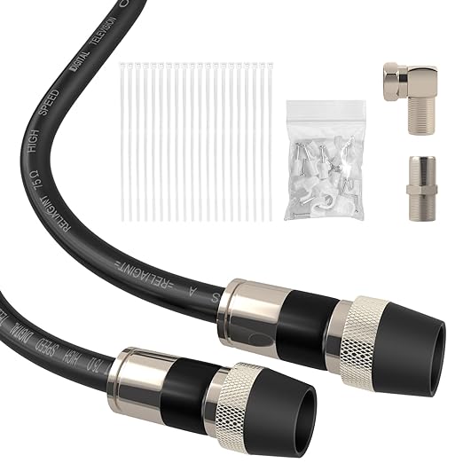 50ft RG6 Coaxial Cable, 75 Ohm TV Coax Cable by RELIAGINT
