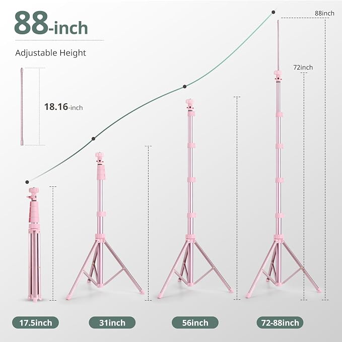 SENSYNE 88" Phone Tripod & Selfie Stick, Extendable Cell Phone Tripod Stand - Image 4
