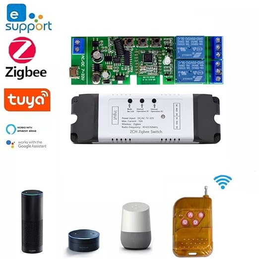 2 Channel 5V 12V ZigBee Smart Relay Switch, Adjustable Self Lock and Momentary - Image 2