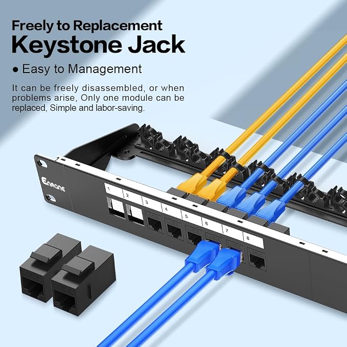 16 Port Patch Panel Cat6 Keystone RJ45 Patch Panel UTP 1U Network Patch Panel - Image 6