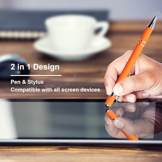 Oddmoal Ballpoint Pen with Stylus Tip, Soft Touch Click Metal Pen, 1.0mm Medium - Image 3