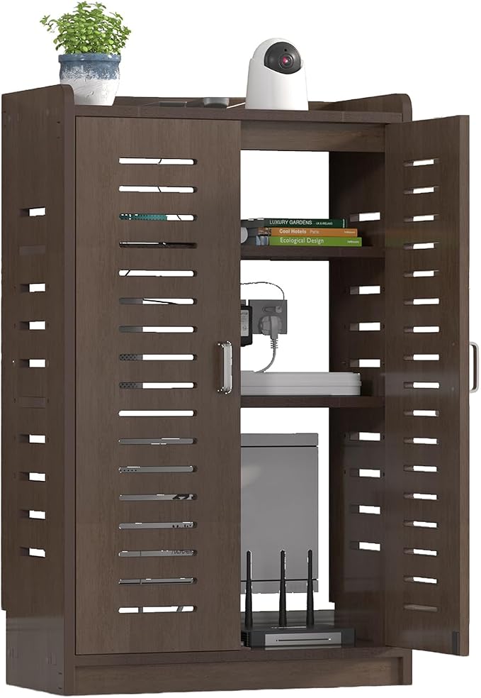 Large WiFi Router Cabinet 20''x31''x10'' Floor Standing Modem Organizer by Unknown