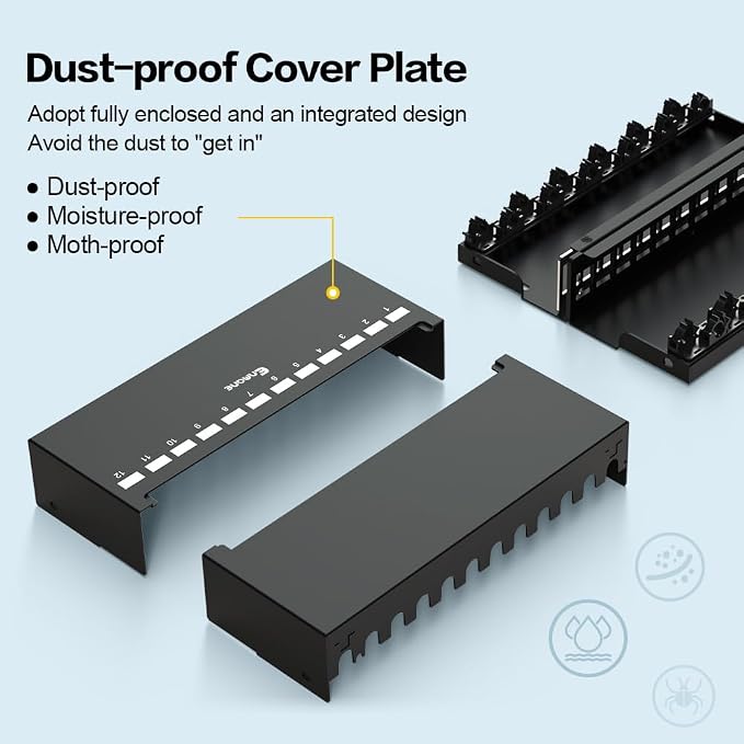 12 Port Patch Panel Blank Keystone Patch Panel Shielded Compatible - Image 4