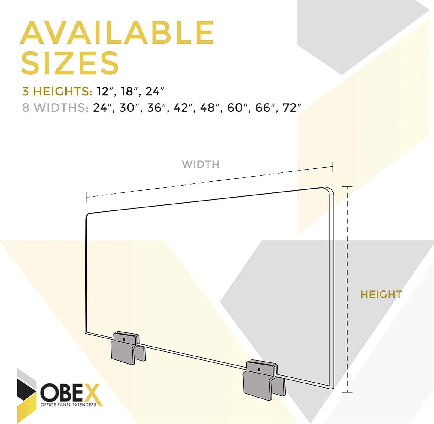 OBEX Acoustical Cubicle Privacy Screen Extender Desk Panel & Office Divider, Add Separation & Block Noise, 18" x 48", Twilight