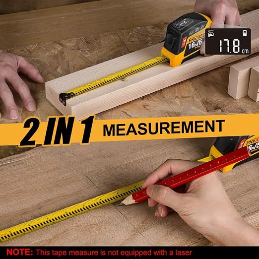PREXISO 2-in-1 Digital Tape Measure - 16Ft Rechargeable Measuring Tape - Image 4