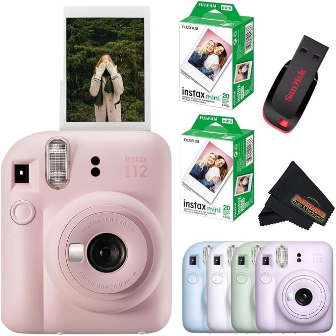 Fujifilm Instax Mini 12 Instant Camera Blossom Pink by FUJIFILM