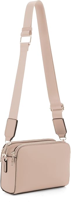 EVVE Crossbody Bags for Women Trendy Triple Zip Small Crossbody Camera Bag Purse by EVVE