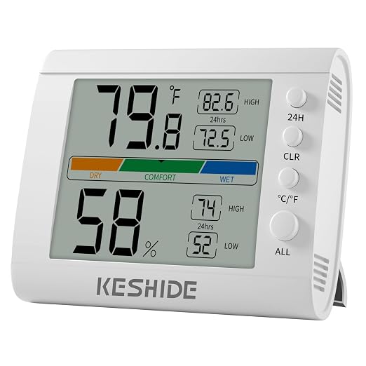 Hygrometer Thermometer Gauge Mini Digital, Monitor Indoor Outdoor Humidity by KESHIDE