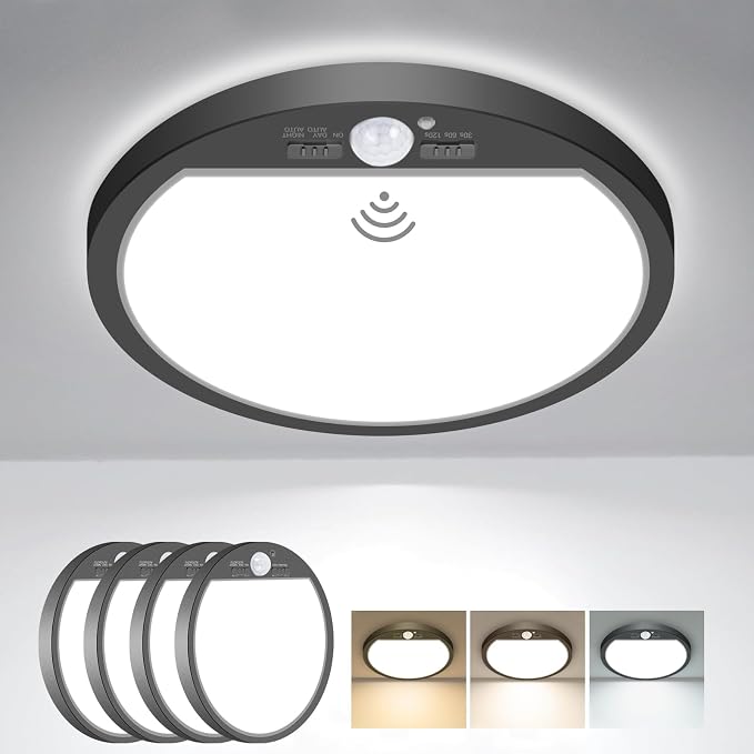 slochi 4Pack Motion Sensor Light Indoor Wired, 8.7 Inch 3000K/4000K/6500K by CeilingLights